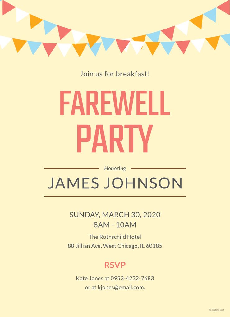 free printable farewell invitations