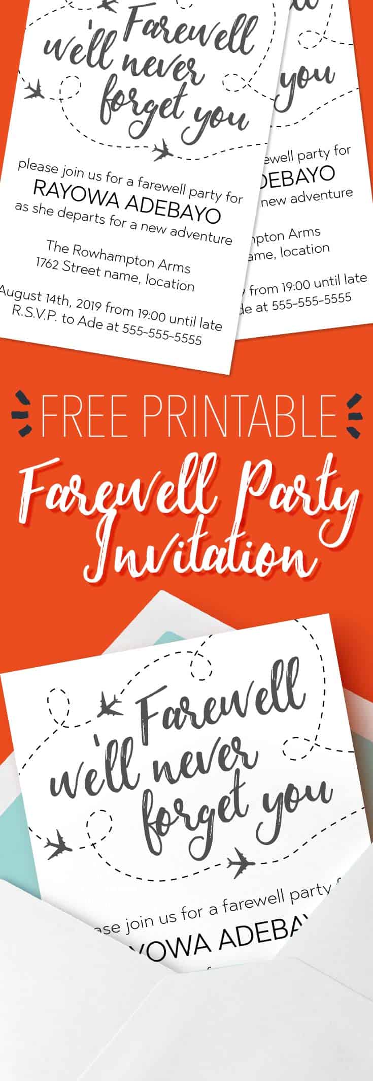 free printable farewell invitations